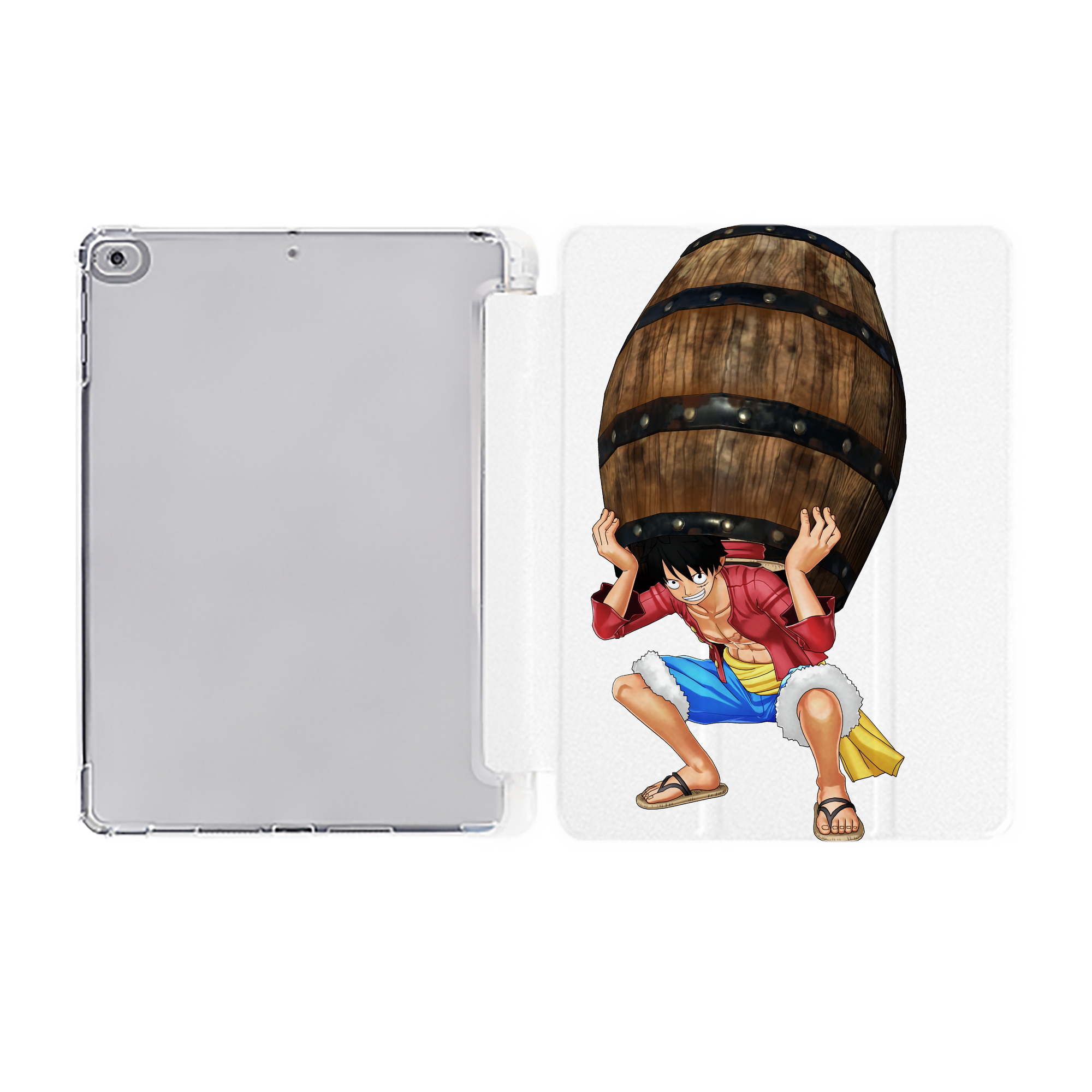 （画像用） ワンピース モンキー・D・ルフィ ONE PIECE Monkey D. Luffy IPad ケース ペン収納付き 三つ折りスタンド PUレザー×シリコン 対応機種9.5/10.5/10.9インチ
